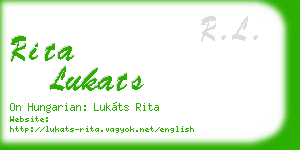 rita lukats business card